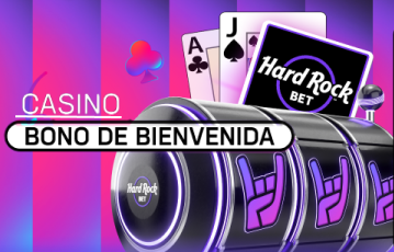 Hard Rock Bet Casino slot machine with playing cards displayed