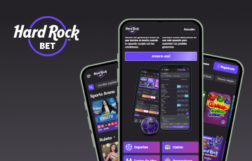 Hard Rock Bet Casino mobile app interface displayed across devices