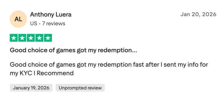 Big Shot Games Trustpilot Review 1