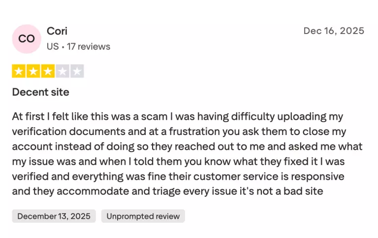 Big Shot Games Trustpilot Review 3