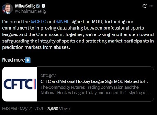 Mike Selig X Post May 21, 2026