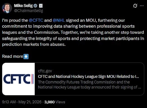 Mike Selig X Post May 21, 2026