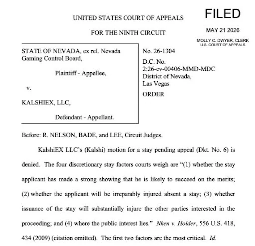 State of Nevada v Kalshi May 2026