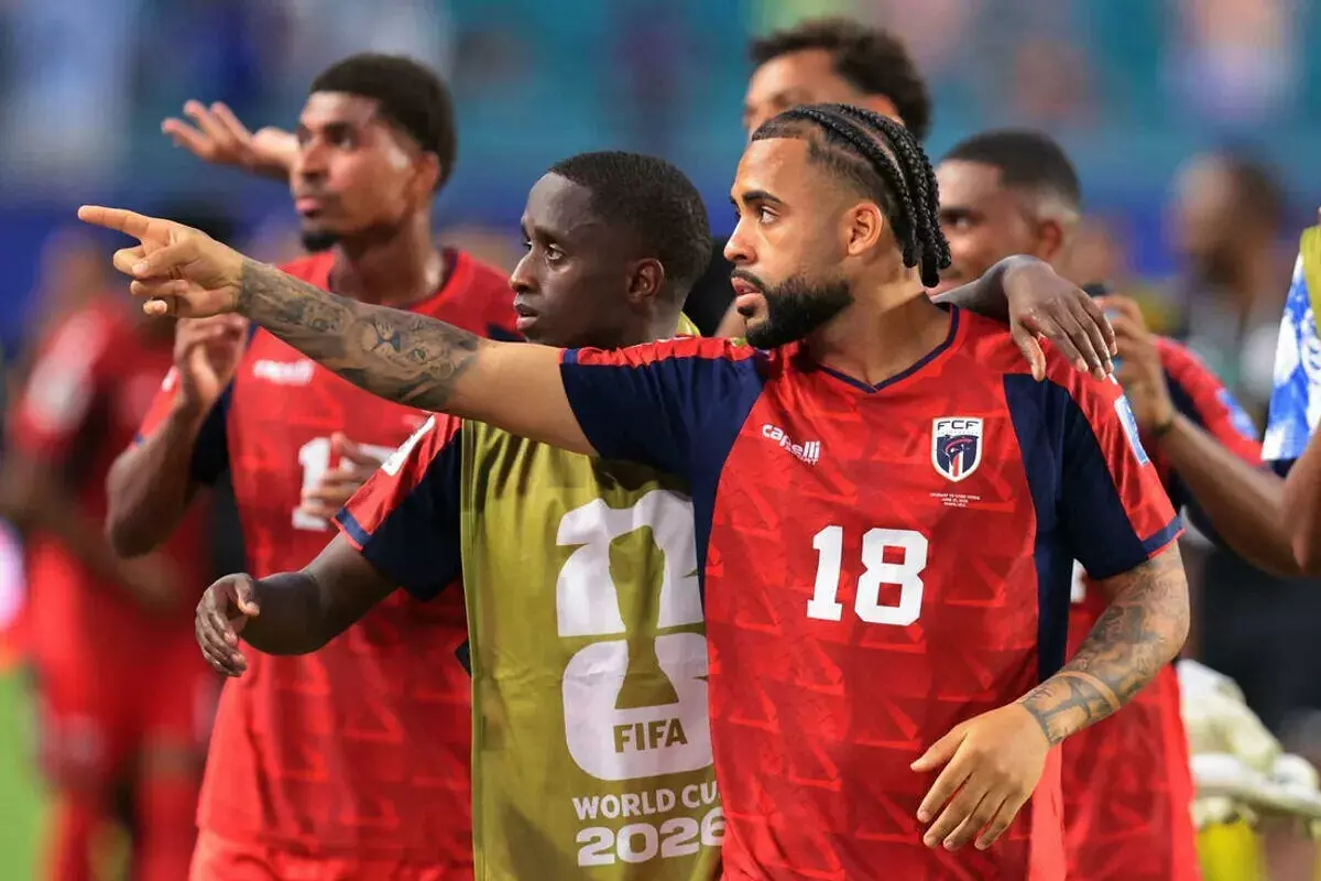 Cape Verde players talk after World Cup match
