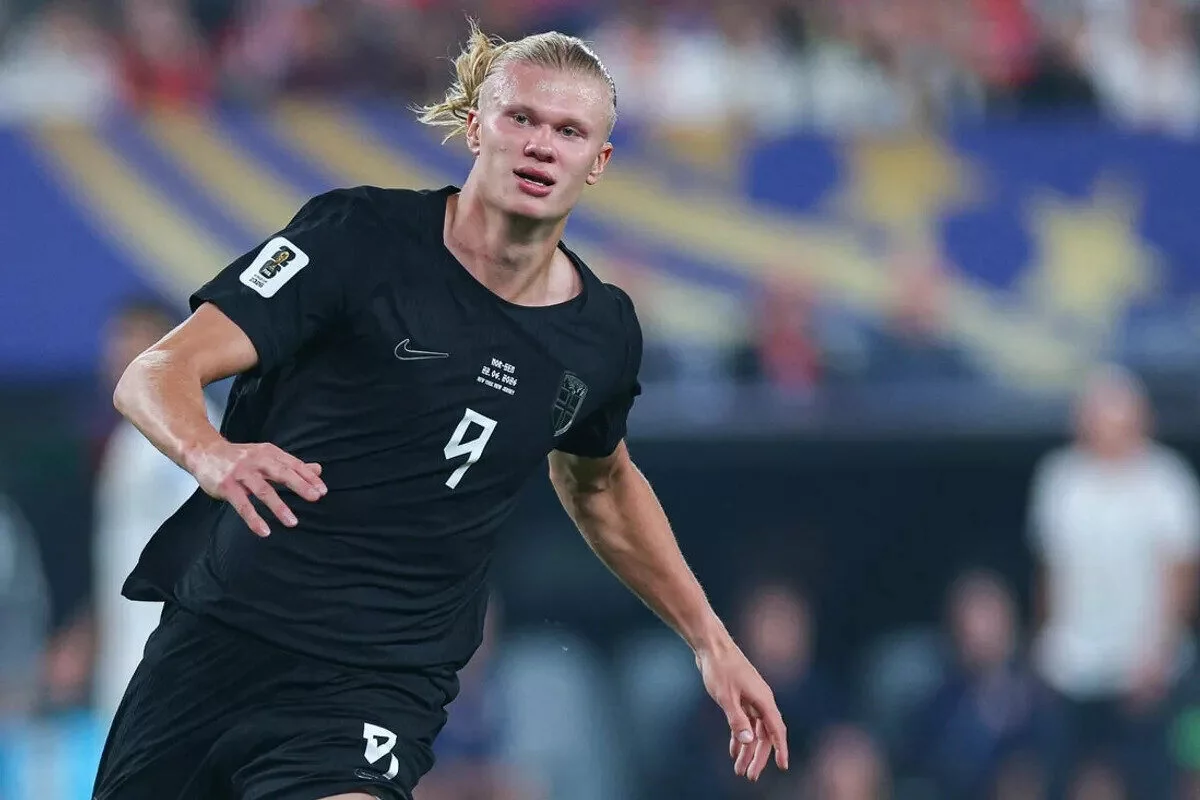 Norway forward Erling Haaland in action against Senegal