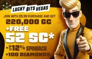 Lucky Bits Vegas Promo Code: 52 SC Free, 220,000 Game Coins &amp; 100 Diamonds