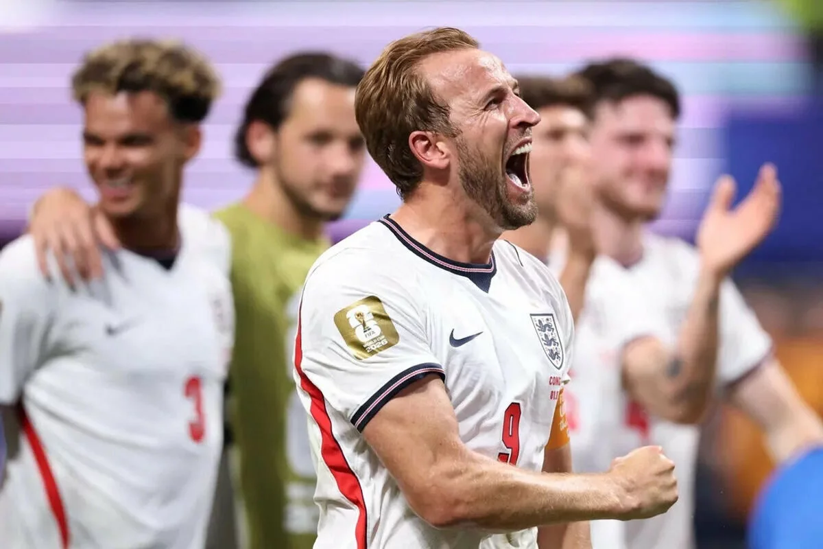 England's Harry Kane celebrates after win vs DR Congo