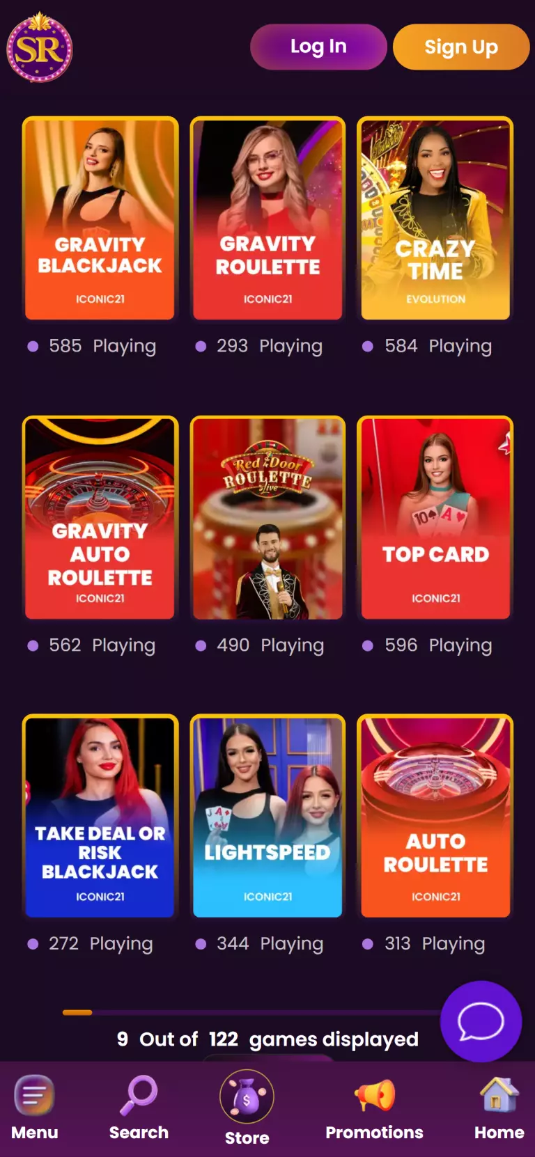 sweeps royal live dealer games library