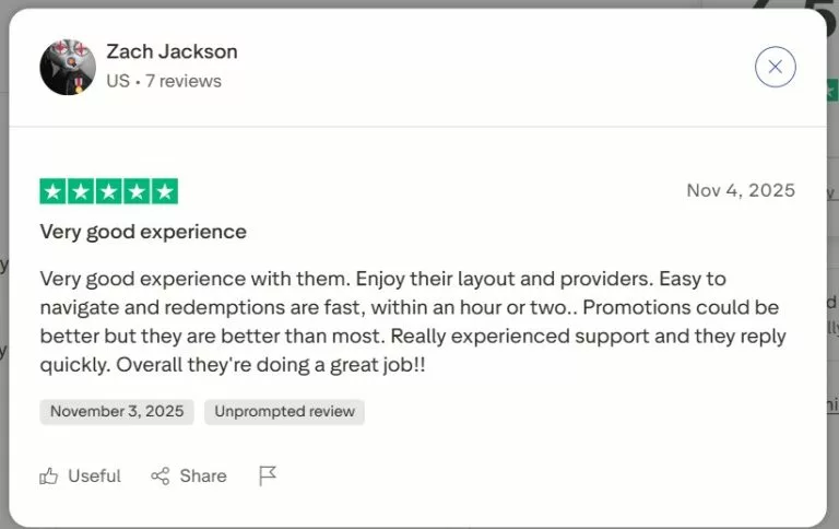 trustpilot sweeps royal review