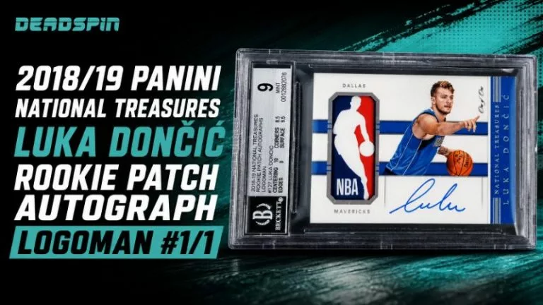 2018/19 Panini National Treasures Luka DonÄiÄ Rookie Patch Autograph Logoman #1/1