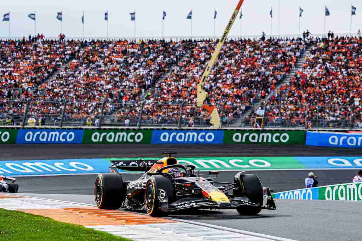 Red Bull's Max Verstappen drives during the Dutch Grand Prix in Zanvoort