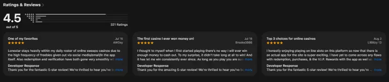 lonestar casino app ratings