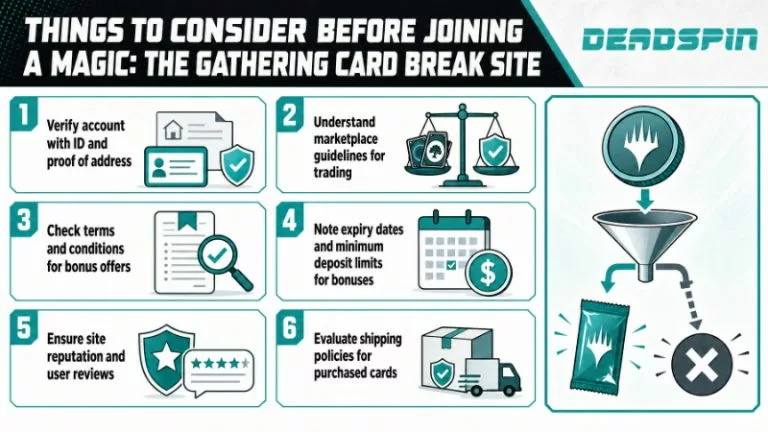 Things to consider before joining a Magic: The Gathering card break site