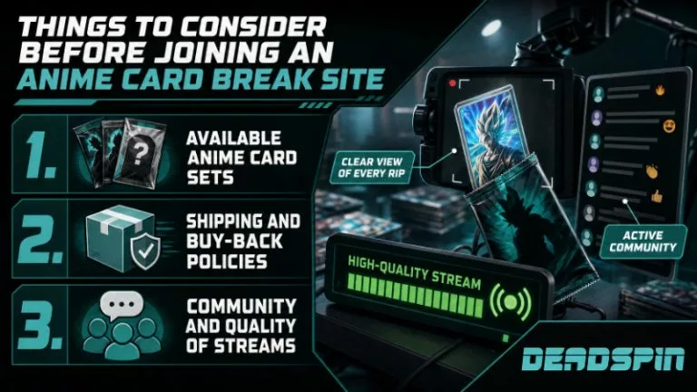 Things to consider before joining an anime card break site