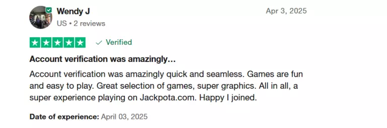 Jackpota Trustpilot User Review