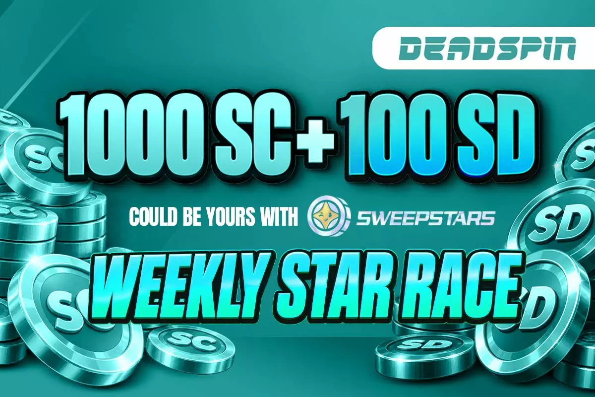 1,000 SC + 100 SD Could Be Yours with Sweepstars Weekly Star Race