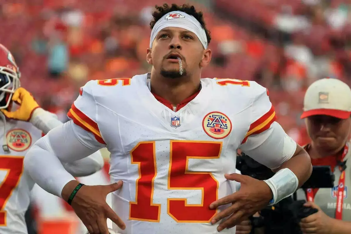Chiefs quarteback Patrick Mahomes celebrates