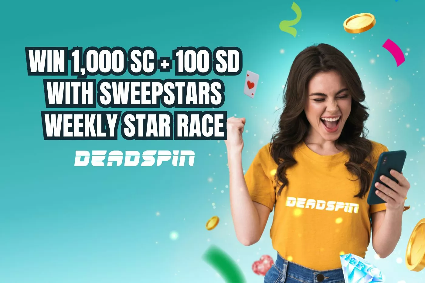 Win 1,000 SC + 100 SD with Sweepstars Weekly Star Race
