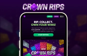 Crown Rips welcome screen on mobile device