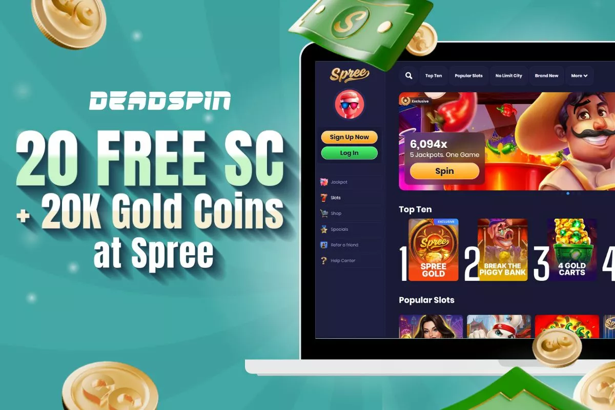 Get 20 Free SC and 20,000 GC at Spree
