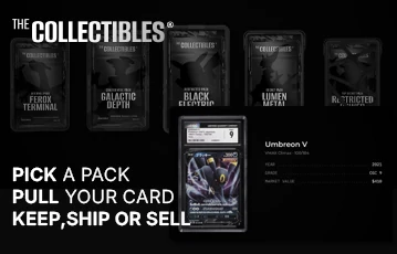 The Collectibles pack selection screen with card display