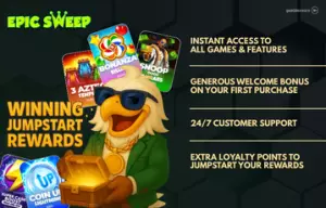 EpicSweep No Deposit Bonus: 100K Gold Coins and 2 FREE SC