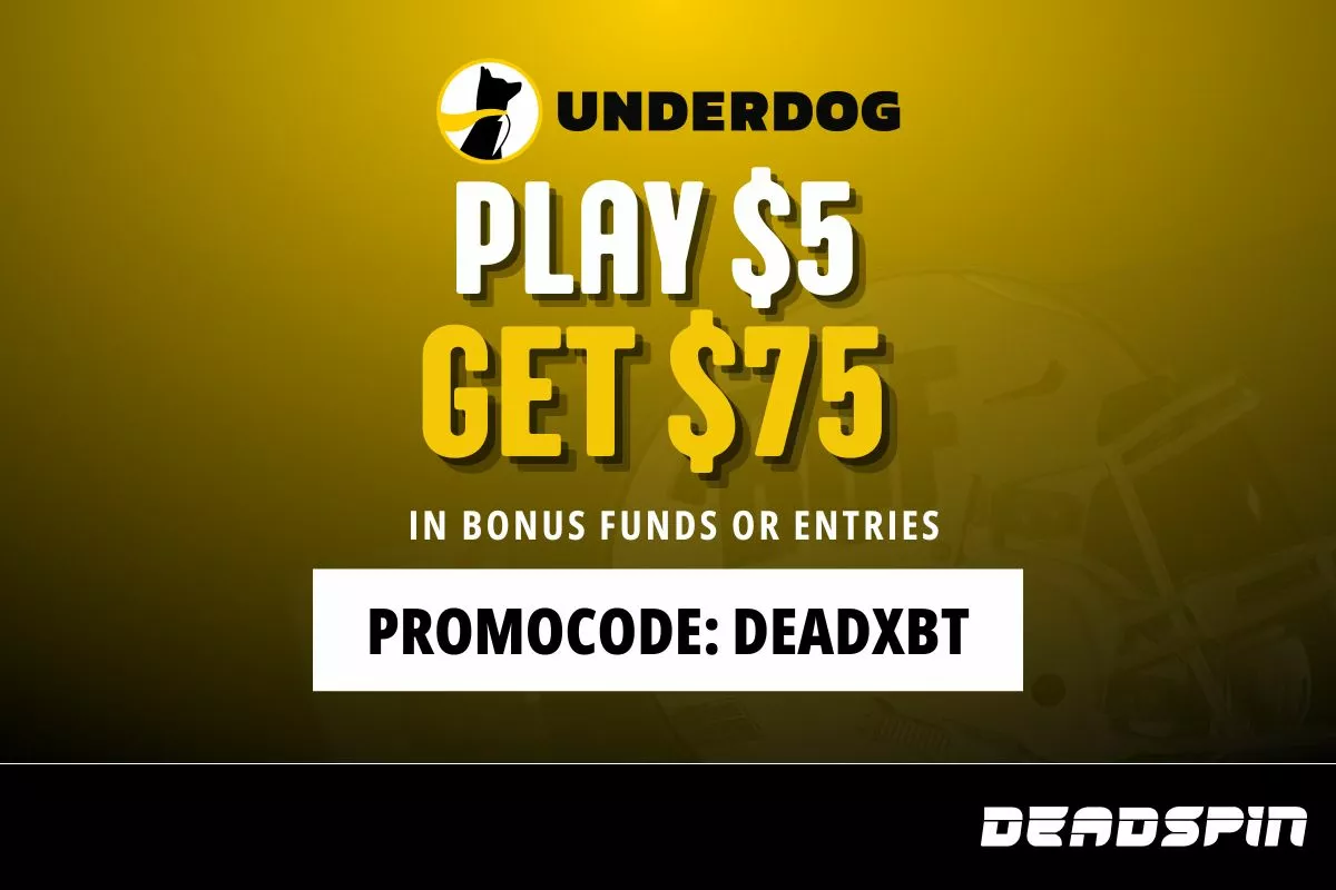 Underdog Promo Code DEADXBT: MNF Deal Week 16: Play $5 Get $75 Bonus