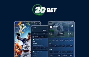 20bet Sportwetten und Casino Interface